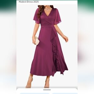 Zaful Deep Pink and Rust Dress